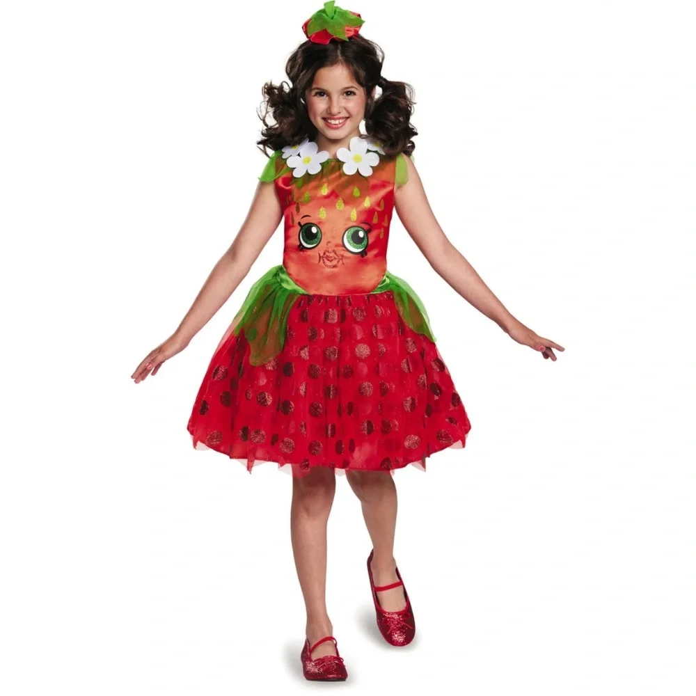 Shopkins Strawberry Kiss costume Dress NEW S 4-6X Halloween dress up